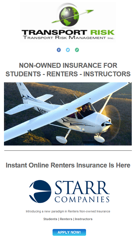 Transport Risk Renters and Instructors Non-owned Insurance